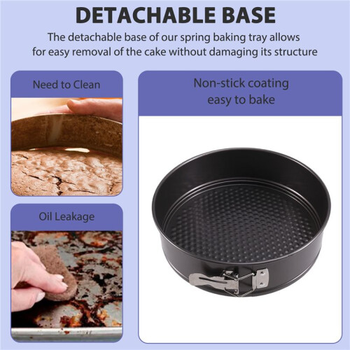 Springform Cake Tin, Round Springform Cake Tin, Non-Stick Cake Tin, Springform Pan with Lid and Removable Base 1