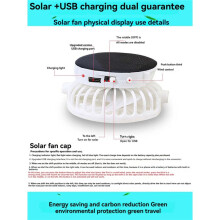 Breathable Mesh Hat with Solar Fan USB Charging Fan Breathable Mesh Hat with Fan Unisex Suitable for Summer Travel C