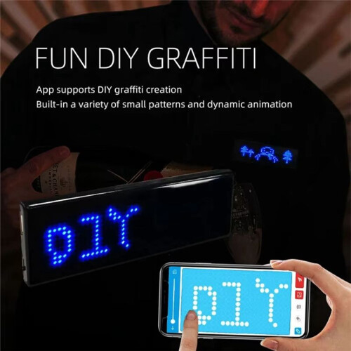 Multilingual LED Digital Badge USB Rechargeable DIY Programmable Text Name Badge Scrolling Tag Sign Module Display A 2