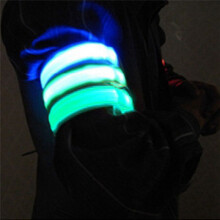 2pcs Night Running Arm LED Outdoor Sports USB Rechargeable Wristband Safety Leg Warning Wristband Green