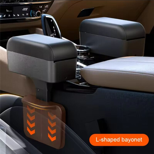 Car Armrest Box Organizer Adjustable Height Elbow Rest Pad Storage Box Universal Interior Arm Rest  Organizer 2