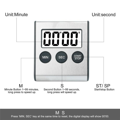 2pcs Kitchen Timer Digital Timer Kitchen Timer Stopwatch Digital Timer with Magnet Egg Timer Digital Kitchen Clock