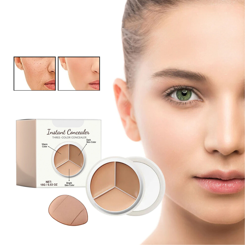 Cream/Dark 2Pcs 3 Colors Correcting Concealer Palette 15G