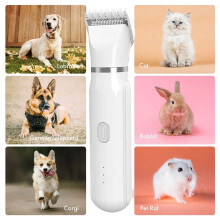 Kit de Toilettage et Soins pour Animaux Compagnie 4 en 1 4 Lames Différentes Rasoir pour Poils Chien et de Chat Tondeuse pour Animaux Compagnie à