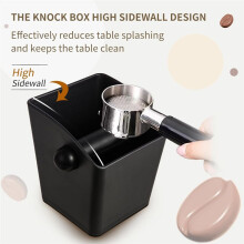 Espresso Knock Box Square High Side Wall Prevention Design Knock Box Shock Absorbing Non Slip Knock Box Espresso