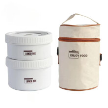 Thermoisolierte Lunchbox Aus Edelstahl, Essensbehälter mit Isoliertasche, Lebensmittelaufbewahrung für Warme und Kalte Mahlzeiten A