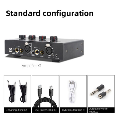 48V Dynamisk Mikrofon Kondensor Mic Amplifier Audio 48V Phantom Power Charging för Live Sound Card Speaker A 2