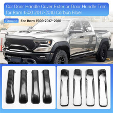 Car Door Handle Cover Exterior Door Handle Trim for Ram 1500 2017-2010 Carbon Fiber