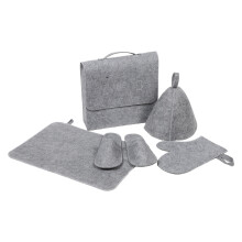 5Ensembles Sauna Feutre Mitts Chaussures Coussin