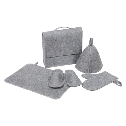 5Ensembles Sauna Feutre Mitts Chaussures Coussin
