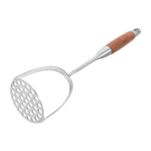 2Pcs Stainless Steel Potato Masher with Wooden Handle for Home Kitchen