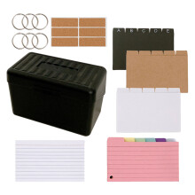 2Pcs Ink Resistant Index Card Holder with Dividers and Storage Box