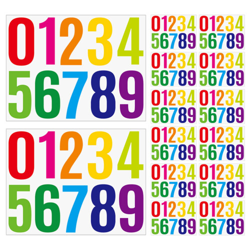 Vinyl Adhesive Number Stickers Multi Color for Mailbox Trash Can 2