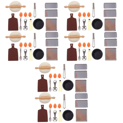 6Sets Mini Cooking Set Real Food Making Miniature Baking Accessories 2