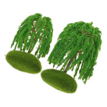 24Pcs Realistic Mini Plastic Tree Set for Sand Table Model Green