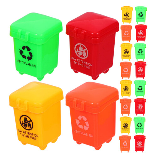 80Pcs Plastic Mini Waste Bins Color Sorting Toy Garbage Cans for Kids 1
