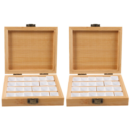2St Draagbare Palet Bamboe Mini Palette Voor Thuis En 2
