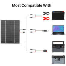 12V 5.2W Solar Panel Polycrystalline Solar Cells Silicon Epoxy Solar DIY Module System Battery Charger + output