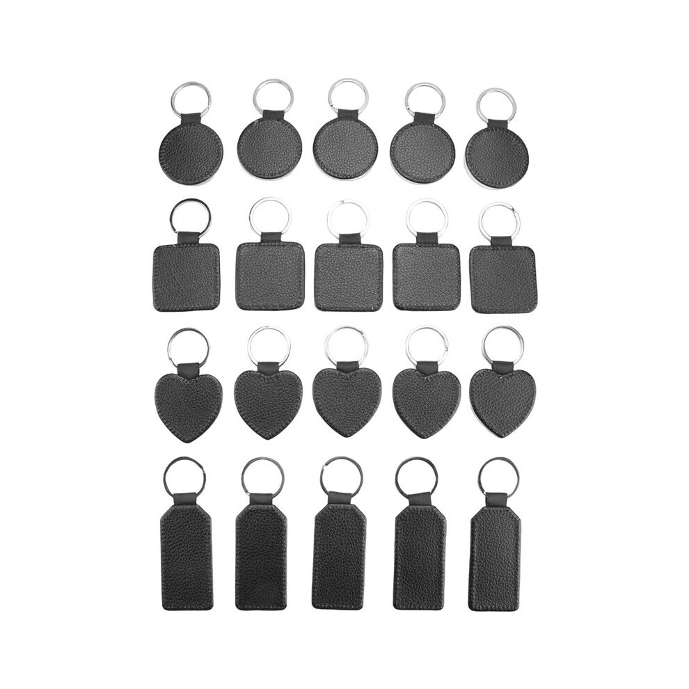 20 Pieces Sublimation Blank Keychains Pu Leather Keychain Pendant Heat Transfer Keychain Ornament For Diy Crafts Making 6031511796445