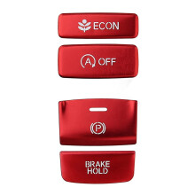 Center Console Gear Panel Handbrake Button Cover Trim Aluminium Sticker for 11Th Gen   2022 Accessories,Red