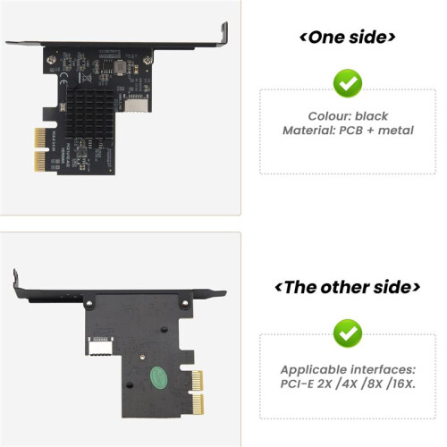 PCI-E 2X to USB3.1 A-Key Gen2 Front Type-E Expansion Card,10Gbps Type-E Internal 20-Pin Front Panel Connector Riser Card 1