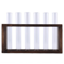 Plantenterrarium met Houten Standaard, Desktop/Wall Hanging Live Plant Propagation Station Plantenbakken Glazen Buizen Hydrocultuur