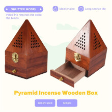 Wooden Agarwood Sandalwood Box Incense Burner Burner Antique Aromatherapy Burner Pyramid Hollow Incense Box