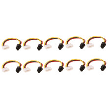 10 Pcs 4 Pin IDE to 6 Pin Power Cable GPU Graphic Card