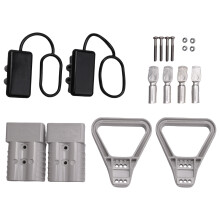 2 PeçAs 350A 2AWG Cabo Conector de AlimentaçãO de Bateria de ConexãO RáPida Kit de DesconexãO Conector para Anderson para ATV Guincho Cinza