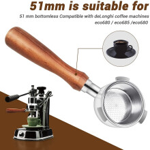 51mm Bottomless Portafilter for Coffee Machines EC680/EC685, with Filter Basket, Coffee Accessories