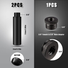 2Pcs Mic Stand Extension Tubes with 1Pc Metal Adapter Microphone Extension Rod 5/8Inch for Desk Stands and Arm Stand