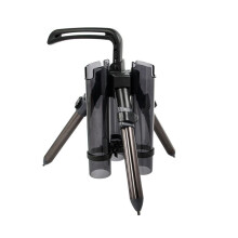 Fishing Rod Bracket Tripod Stand Fishing Pole Rack Portable Aluminum Folding Adjustable Pole Tools,Short Style,Grey