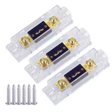 3Pcs ANL Fuse Holder Bolt- Fuse Car Fuse Holders Fusible Link with Fuse 80A Fuses AMP