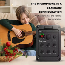 201 Classic Acoustic Guitar EQ Tuner Piezo Pickup Acoustic Guitar Preamp 4-Band Equalizer Onboard Preamps for Presys+