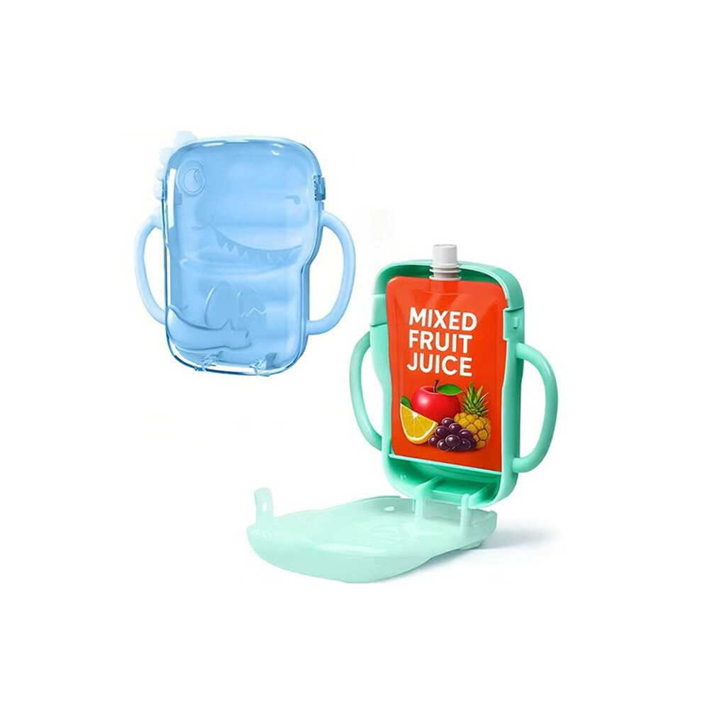 Tauoh 2 Pack Squeeze Proof Food Pouch Holder For Toddlers,Spill-Proof Baby Pouch Holder With Handles,Fits Most Food Pouches B