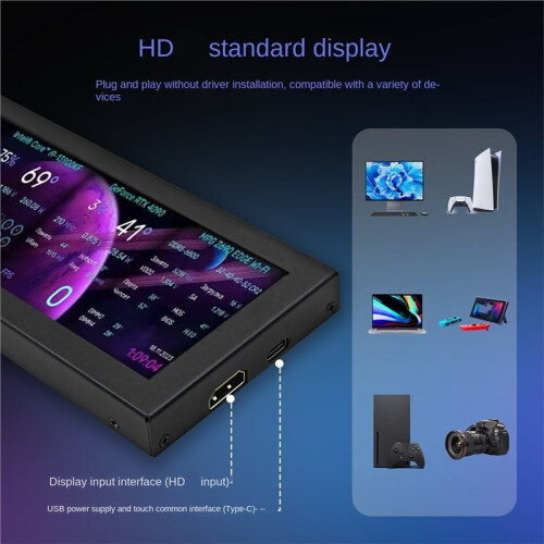 8.8inch Display 1920x480 Stretched Bar IPS LCD Panel -Compatible Micro-USB 60Hz MIPI Driver Board for Raspberry Pi 2