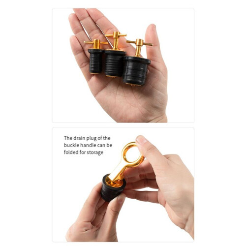 Adjustable Drain Plug with Snap Handle Brass Rubber Locking Drain Plug Replacement Parts Boat Accessories 1