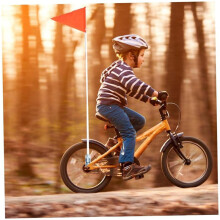 Bike Safety Flag Kid Bike Trailer Flag Reflective Children Flag with Attachment Bnacket Red Stroller Flag