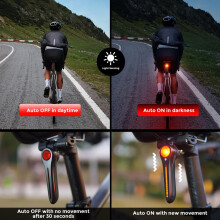 LED Bicycle Brake Sensor Rear Light - 6 Modes, Waterproof,USB Rechargeable Tail Light,Outdoor Cycling Safety Gear