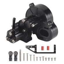 Metall-Komplettgetriebe mit Dig Gear 1-Gang für 1/10 RC Crawler Car Axial SCX10 AX10 Wraith, Schwarz