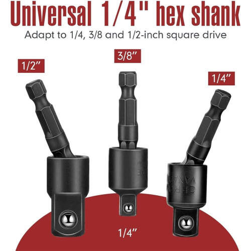 Flexible Drill Bit Extension Set 105 Right Angle Drill Bit Attachment 1/4,3/8,1/2 Inch Hex Adapter Socket Socket Wrench 2