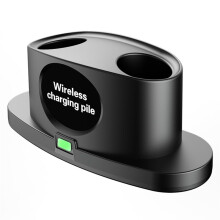 Universeel Draadloos Oplaadstation voor Microfoon met Dubbele Magnetische Microfoon, Microfoonoplader, Desktopstandaard, Slimme Energiebesparende