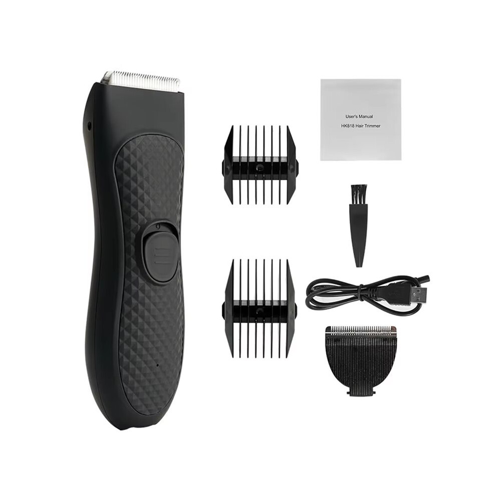 Men'S Electric Groin Hair Trimmer Pubic Hair Removal Intimate Areas Body Grooming Clipper Rechargeable Shaver