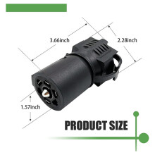 Trailer Light Adapter, 7 Way Round to 4 and 5 Flat Blade Trailer Connector, 12V Heavy Duty Trailer Adapter