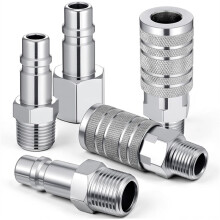 1/2"Air Hose Fittings Set, Industrial Air Coupler,I/M Industrial Type Coupler with 1/2 Inch MNPT,Plugs with 1/2 Inch NPT