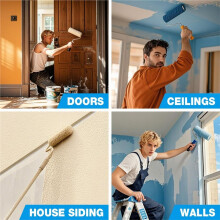 5Pack 1/2in Nap Microfiber Paint Roller for Painting Projects Smooth Textured Rough Surfaces, Walls, Ceilings, Houses