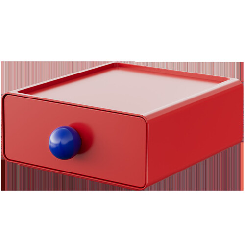 Large Red Plastic Stackable Storage Drawer 20x20x7.5cm 2