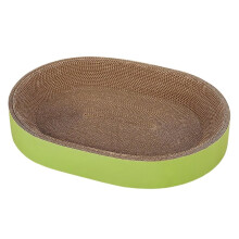 Slitstark, Fällfri Oval Klösbräda för Katt med Integrerad Kattbädd, Sommarbo och Klösbräda för Katter.