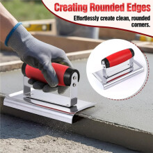 3 Pcs Stainless Steel Concrete Tools Set Include Hand Finishing Trowel , Concrete Edger Nd Groover Stucco Cement Kit
