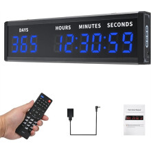 Grote Digitale Afteltimer, Multifunctionele 999 Dagen Afteltimer met Afstandsbediening, 12/24 Uur Realtime Klok